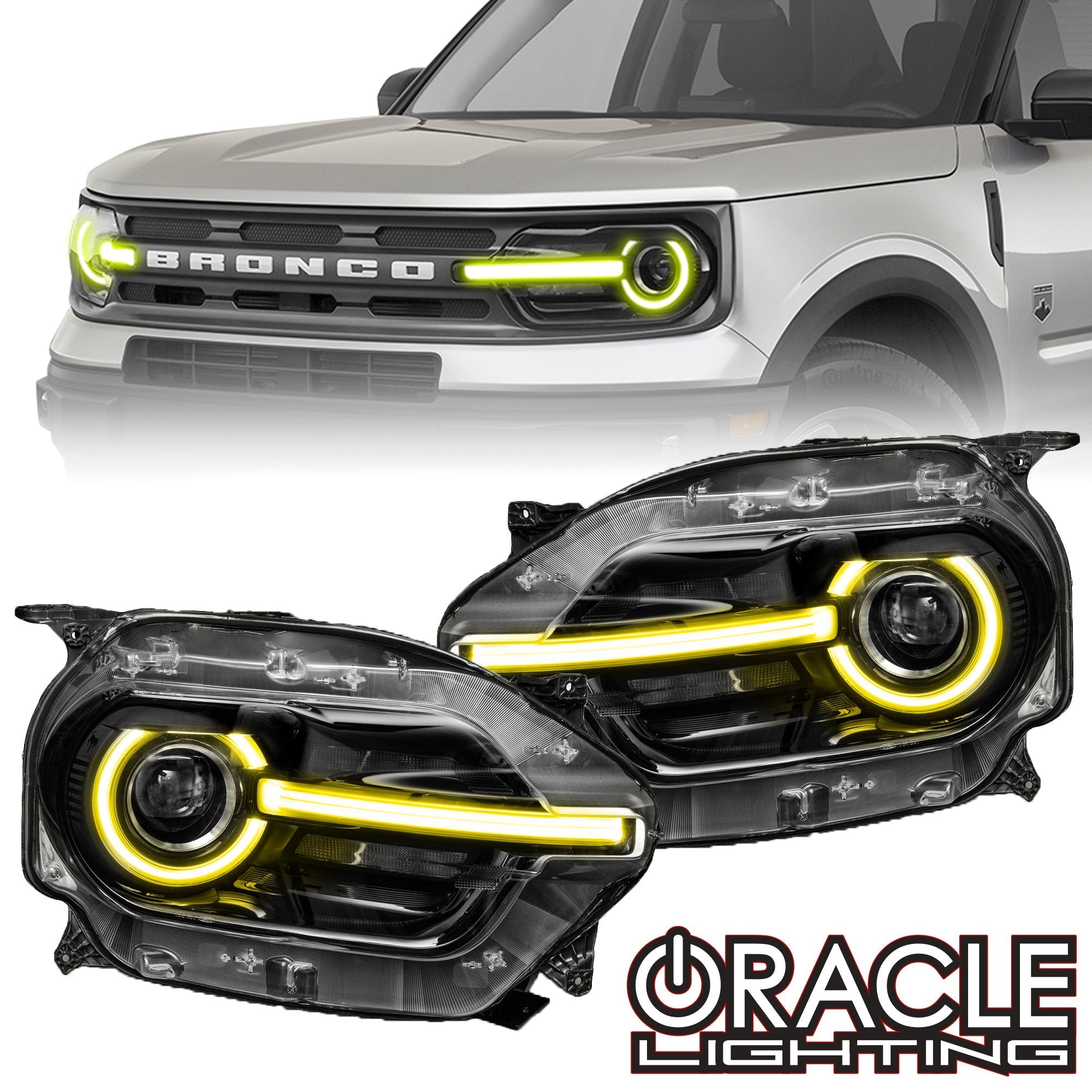 ORACLE Lighting 2021-2025 Ford Bronco Sport ColorSHIFT RGB+W Headlight DRL + Halo Upgrade