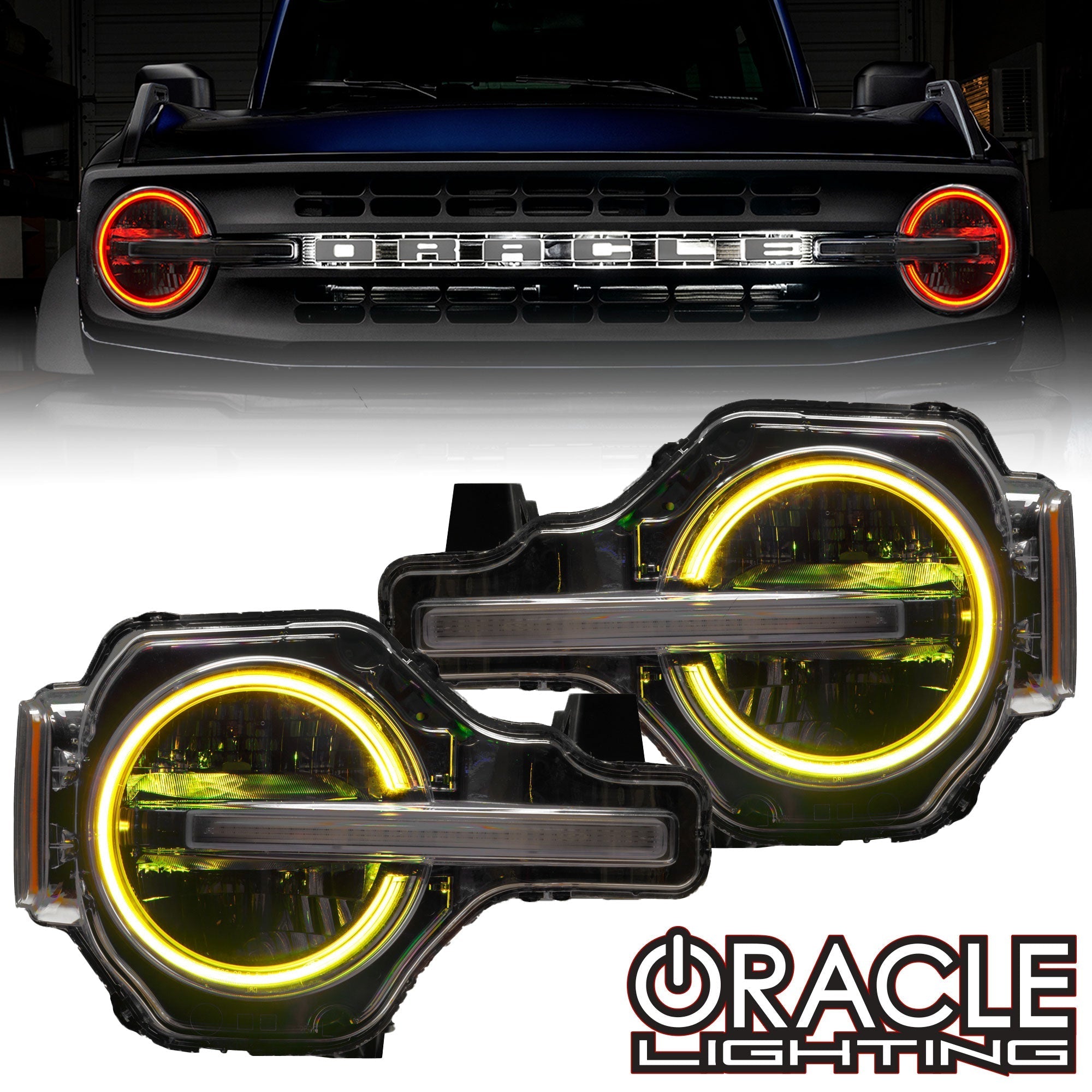 ORACLE Lighting 2021-2025 Ford Bronco ColorSHIFT RGB+W Headlight Halo Upgrade Kit