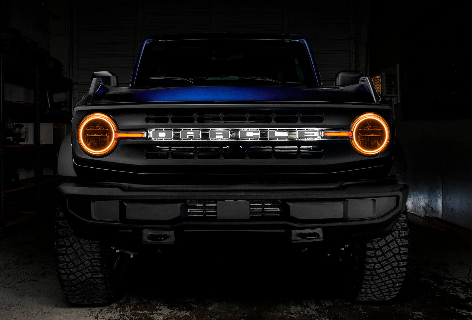 ORACLE Lighting 2021-2025 Ford Bronco ColorSHIFT Headlight Halo Kit w/DRL Bar - Base Headlights