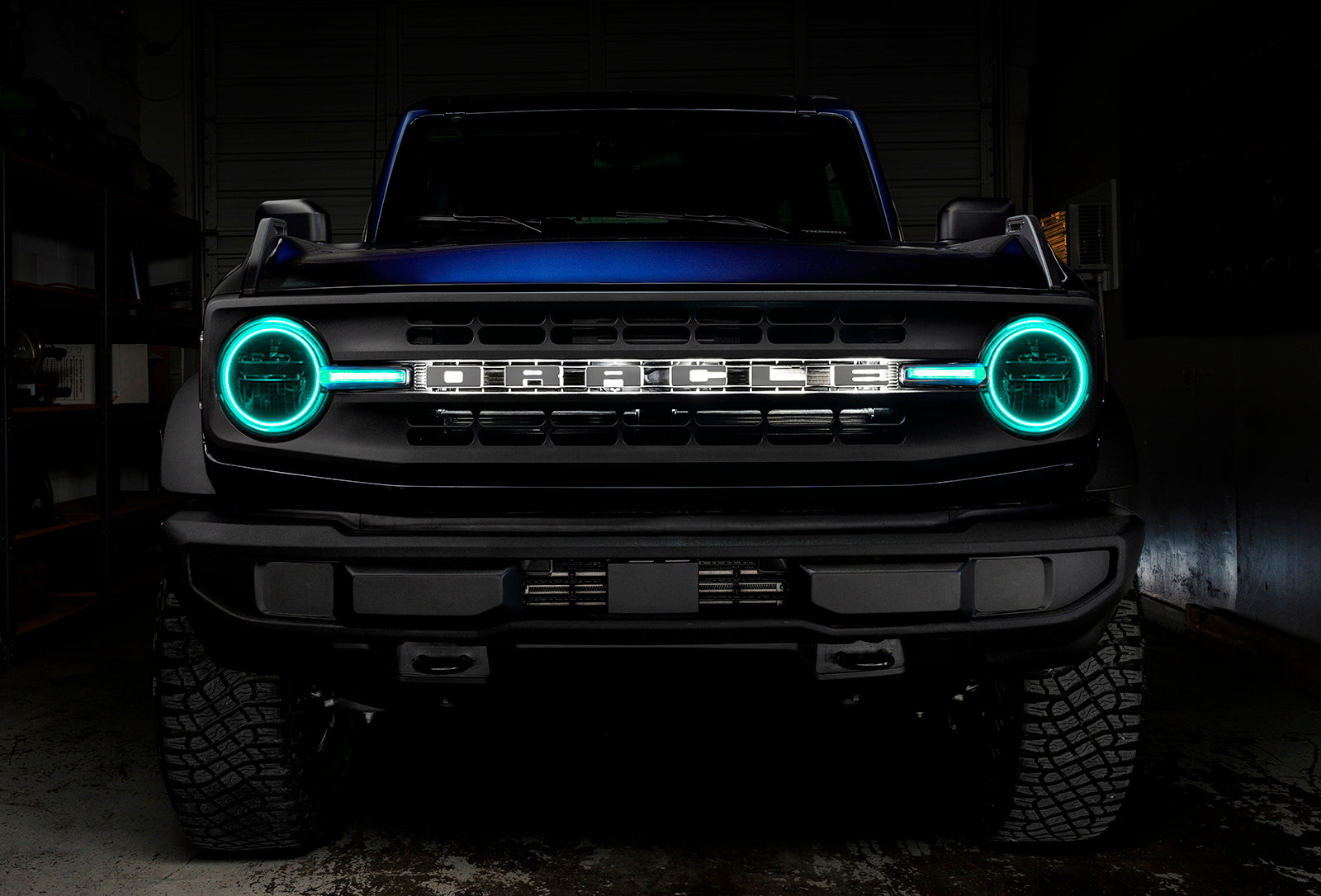 ORACLE Lighting 2021-2025 Ford Bronco ColorSHIFT Headlight Halo Kit w/DRL Bar - Base Headlights