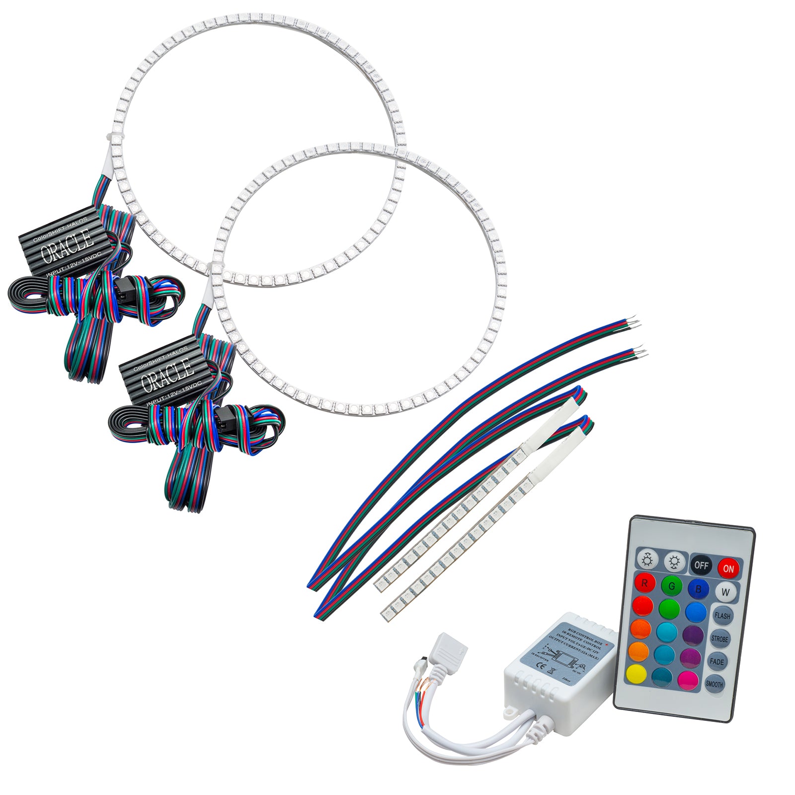 ORACLE Lighting 2021-2025 Ford Bronco ColorSHIFT® Headlight Halo Kit w/DRL Bar - Base Headlights - w/Simple Controller