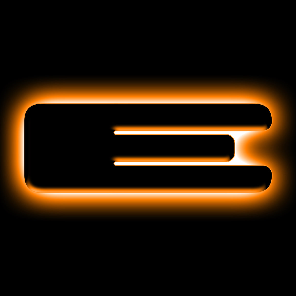 ORACLE Lighting Universal Illuminated LED Letter Badges - Matte Black Surface Finish - E - Amber - 3141-E-005 Main image
