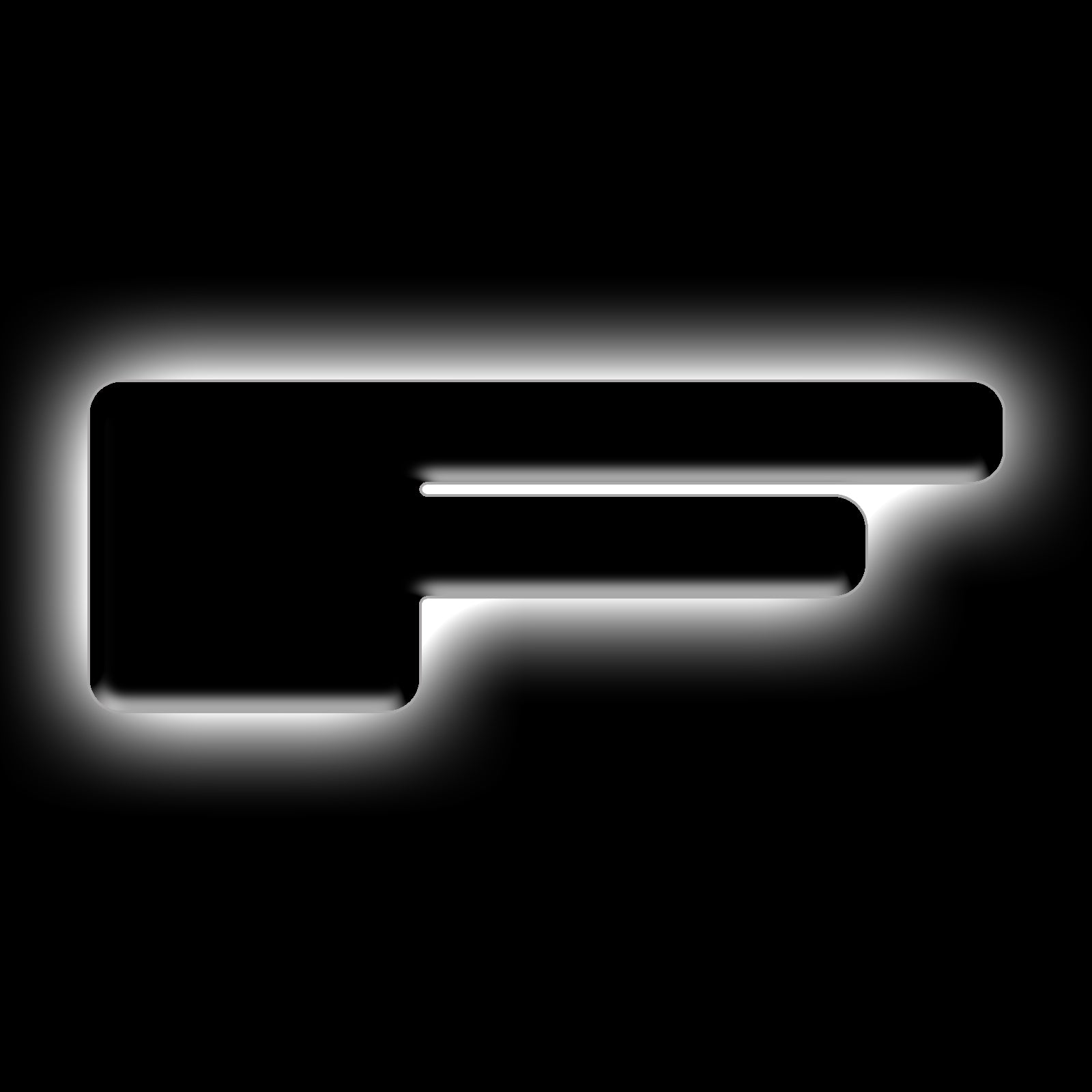 ORACLE Lighting Universal Illuminated LED Letter Badges - Matte Black Surface Finish - F - White