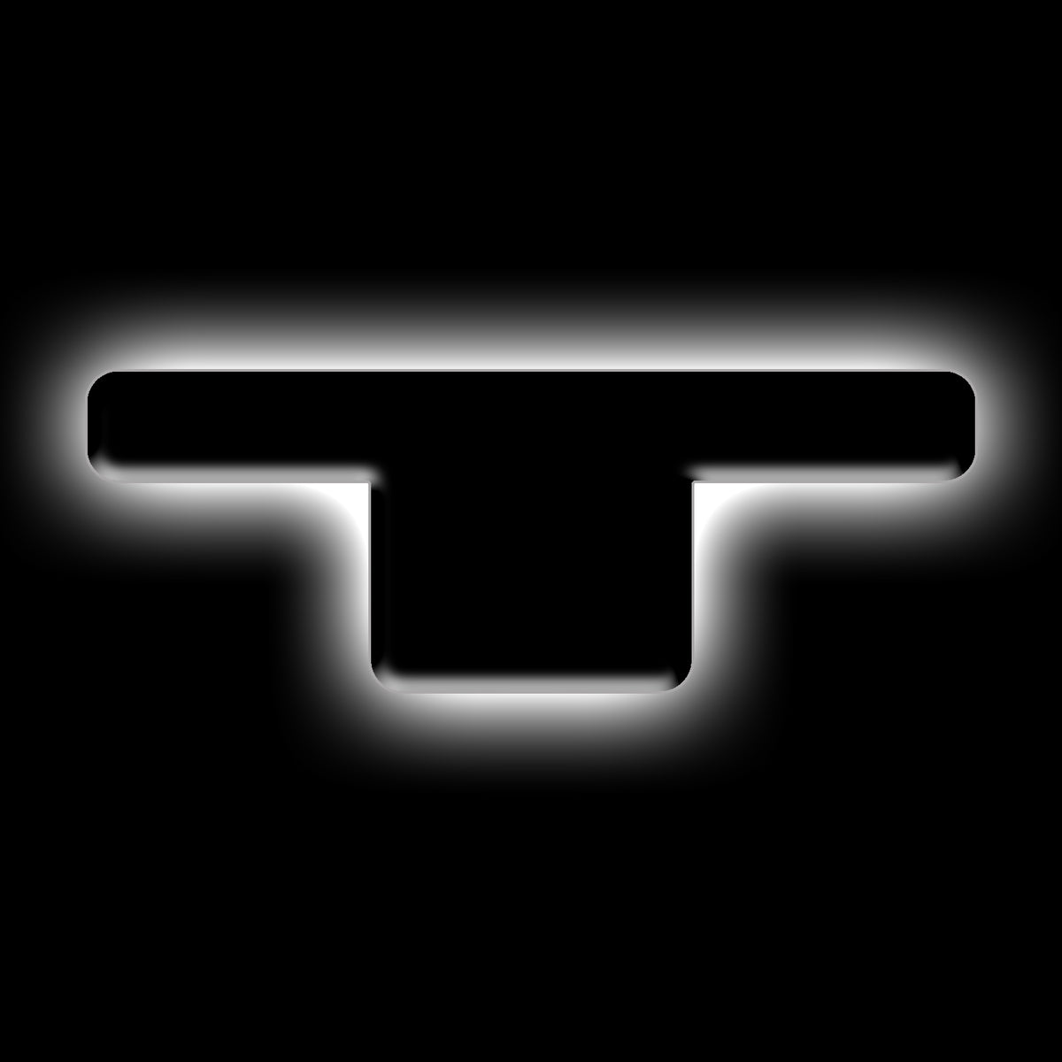ORACLE Lighting Universal Illuminated LED Letter Badges - Matte Black Surface Finish - T - White - 3141-T-001
