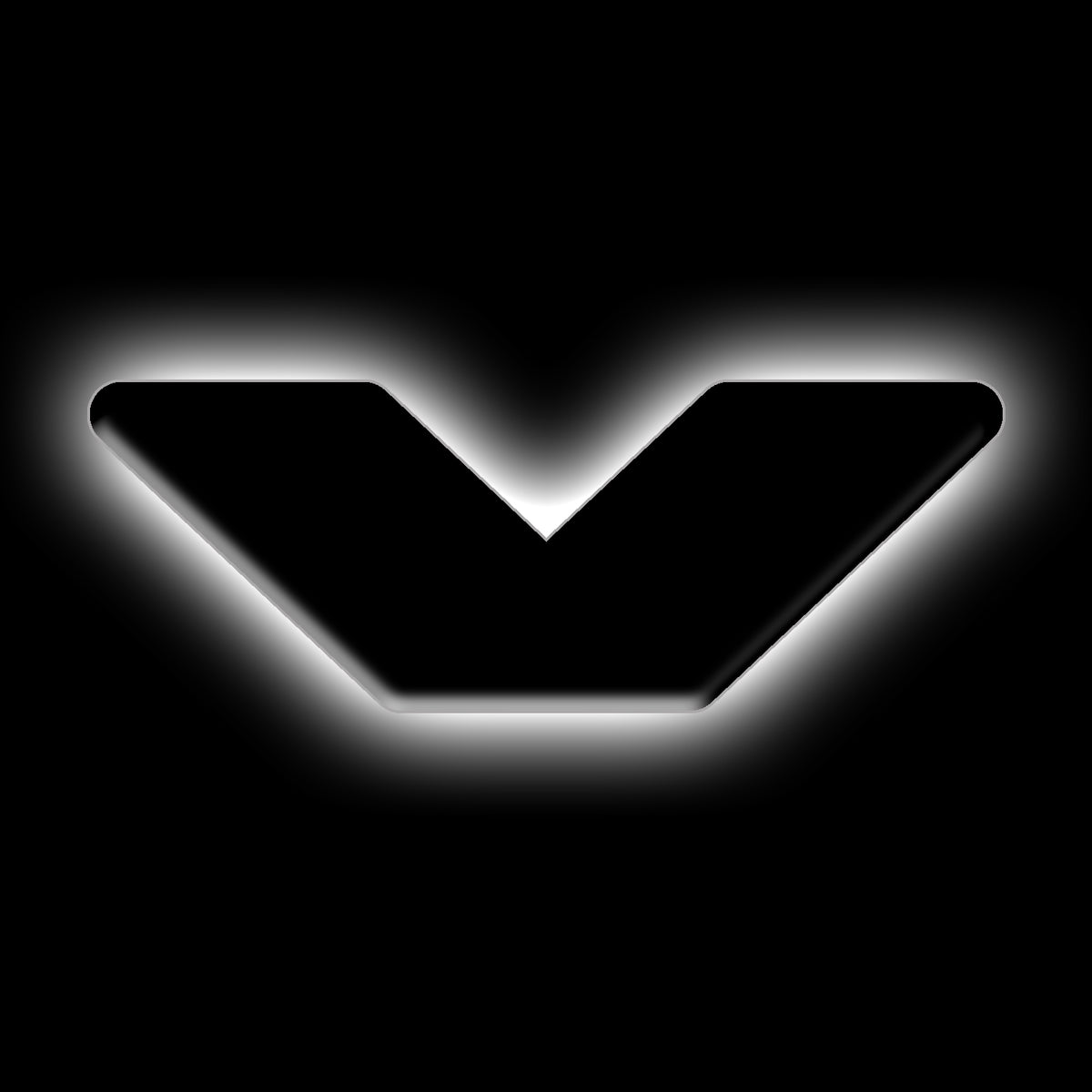 ORACLE Lighting Universal Illuminated LED Letter Badges - Matte Black Surface Finish - V - White - 3141-V-001