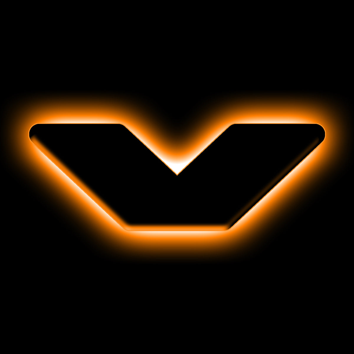 ORACLE Lighting Universal Illuminated LED Letter Badges - Matte Black Surface Finish - V - Amber - 3141-V-005