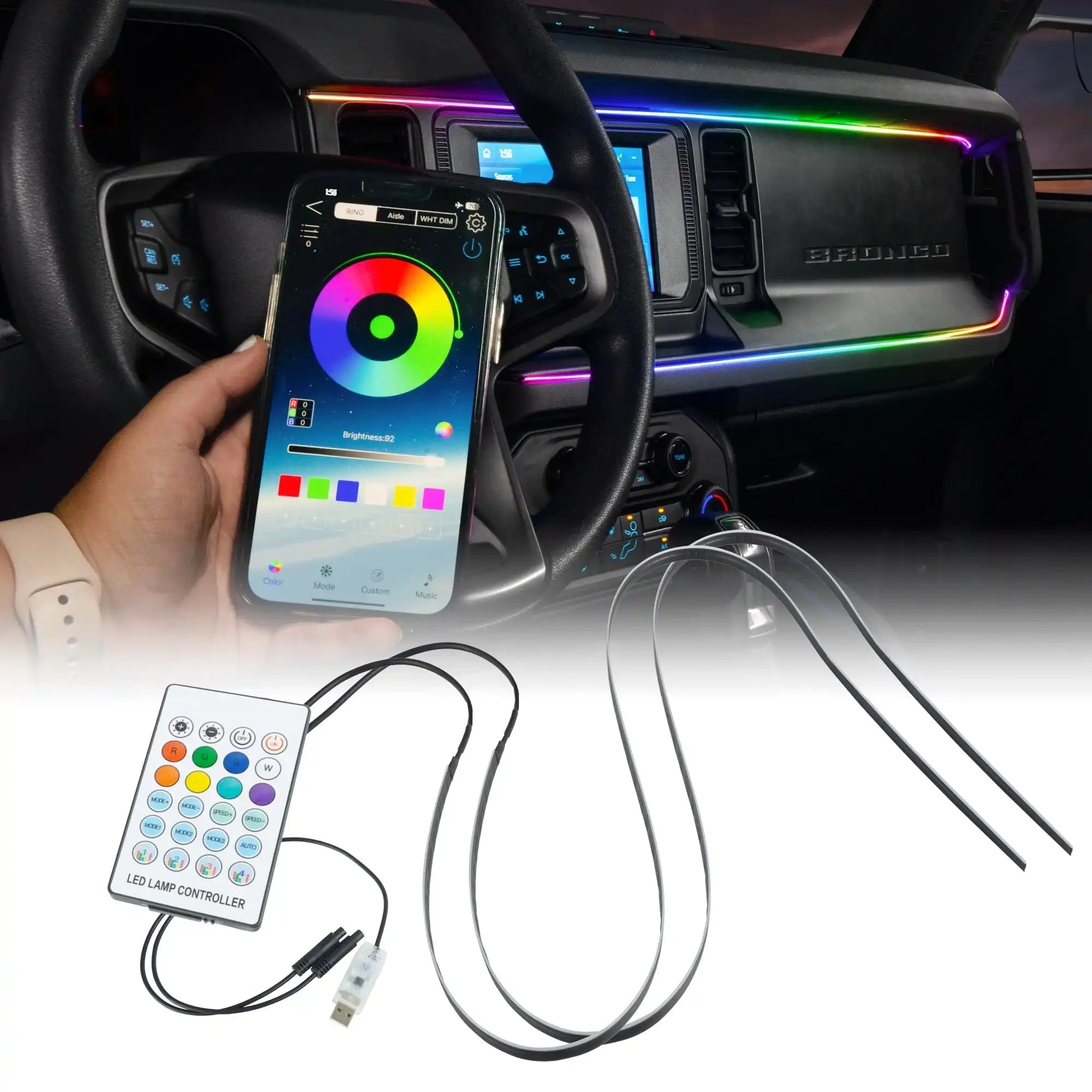 ORACLE Lighting Ford Bronco Dynamic ColorSHIFT LED Interior Dash Board Kit