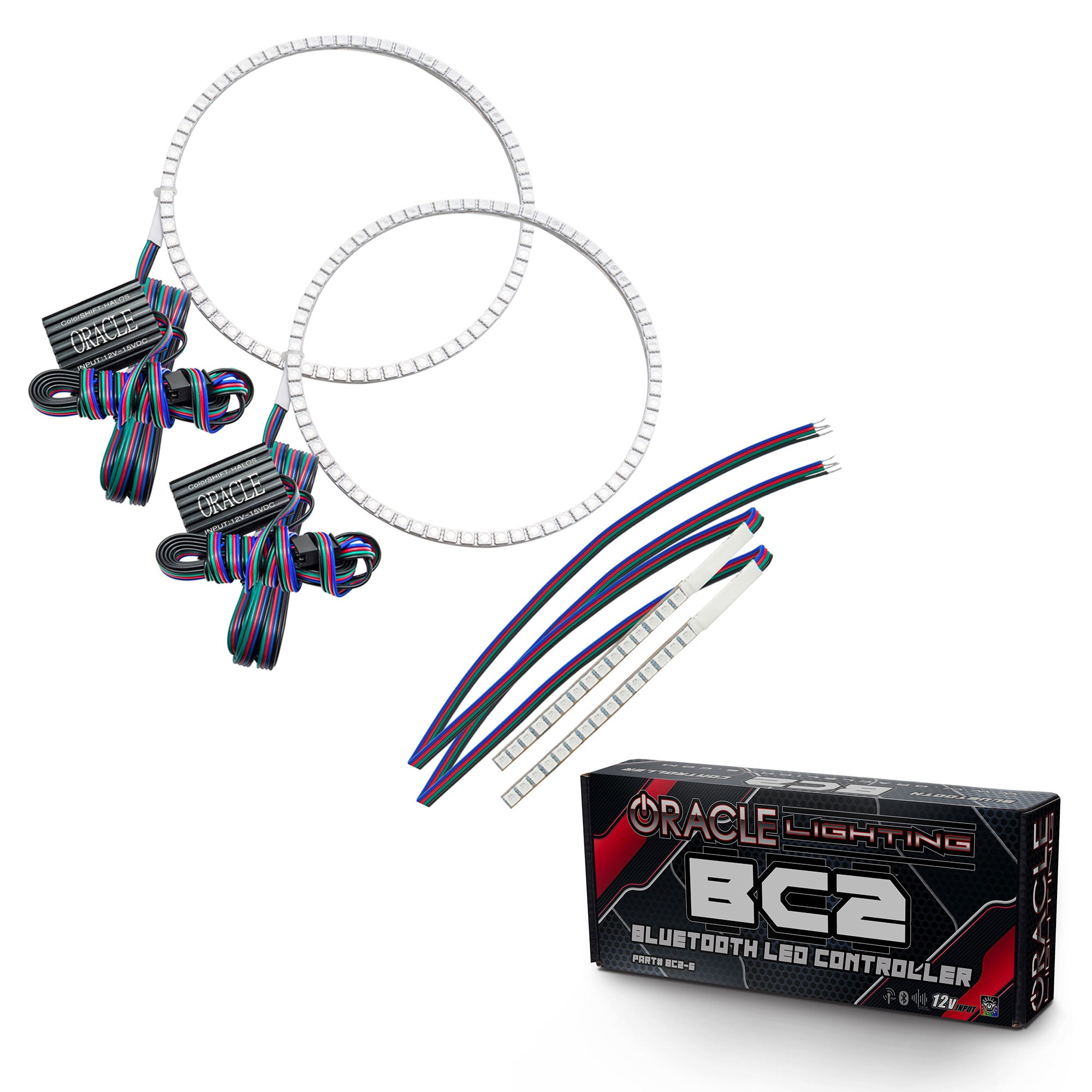 ORACLE Lighting 2021-2025 Ford Bronco ColorSHIFT® Headlight Halo Kit w/DRL Bar - Base Headlights - w/BC2 Controller