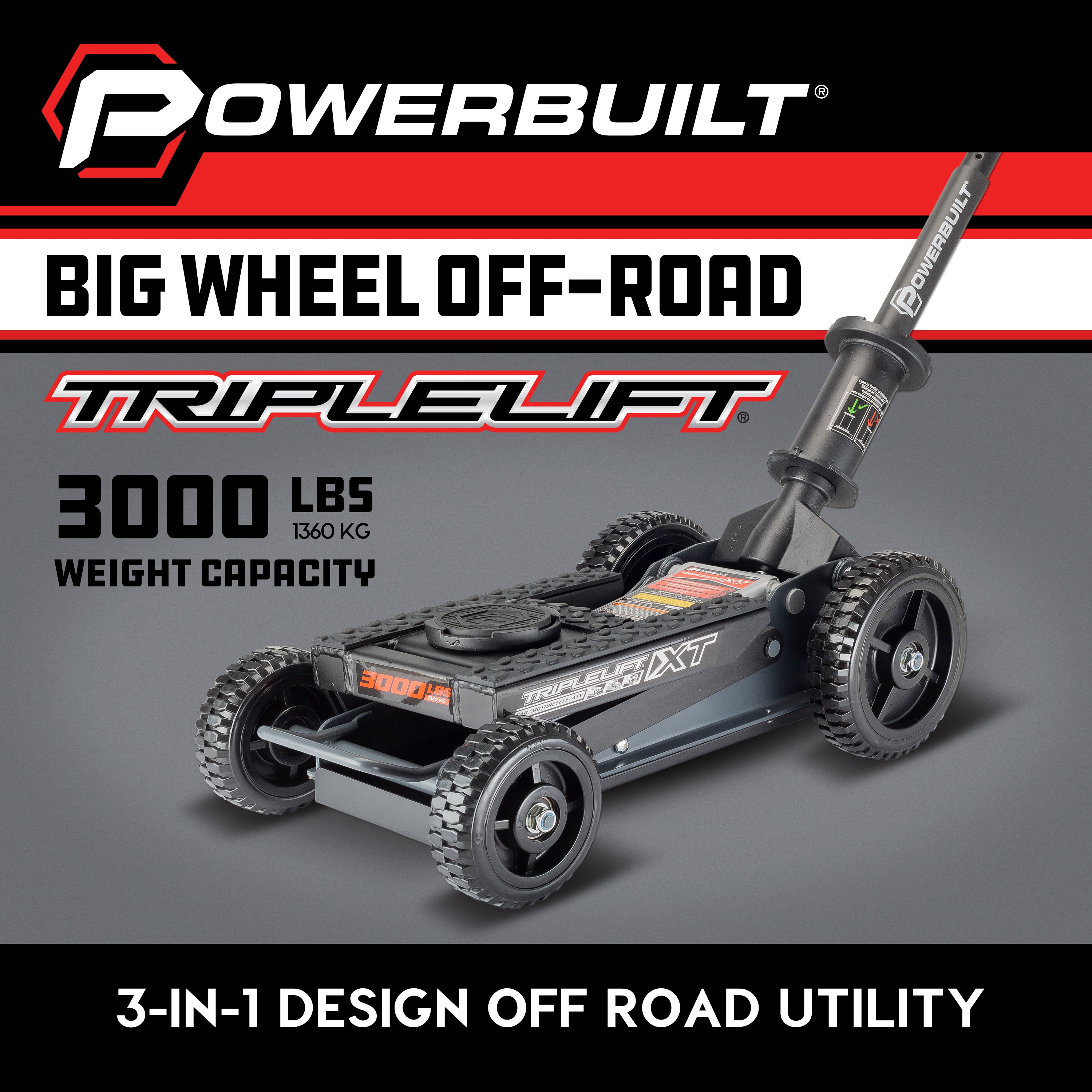 MoTLEY Industries 3000lbs Big Wheel Off Road Triple Lift