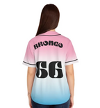 Bronco Ladies blue to pink baseball jersey