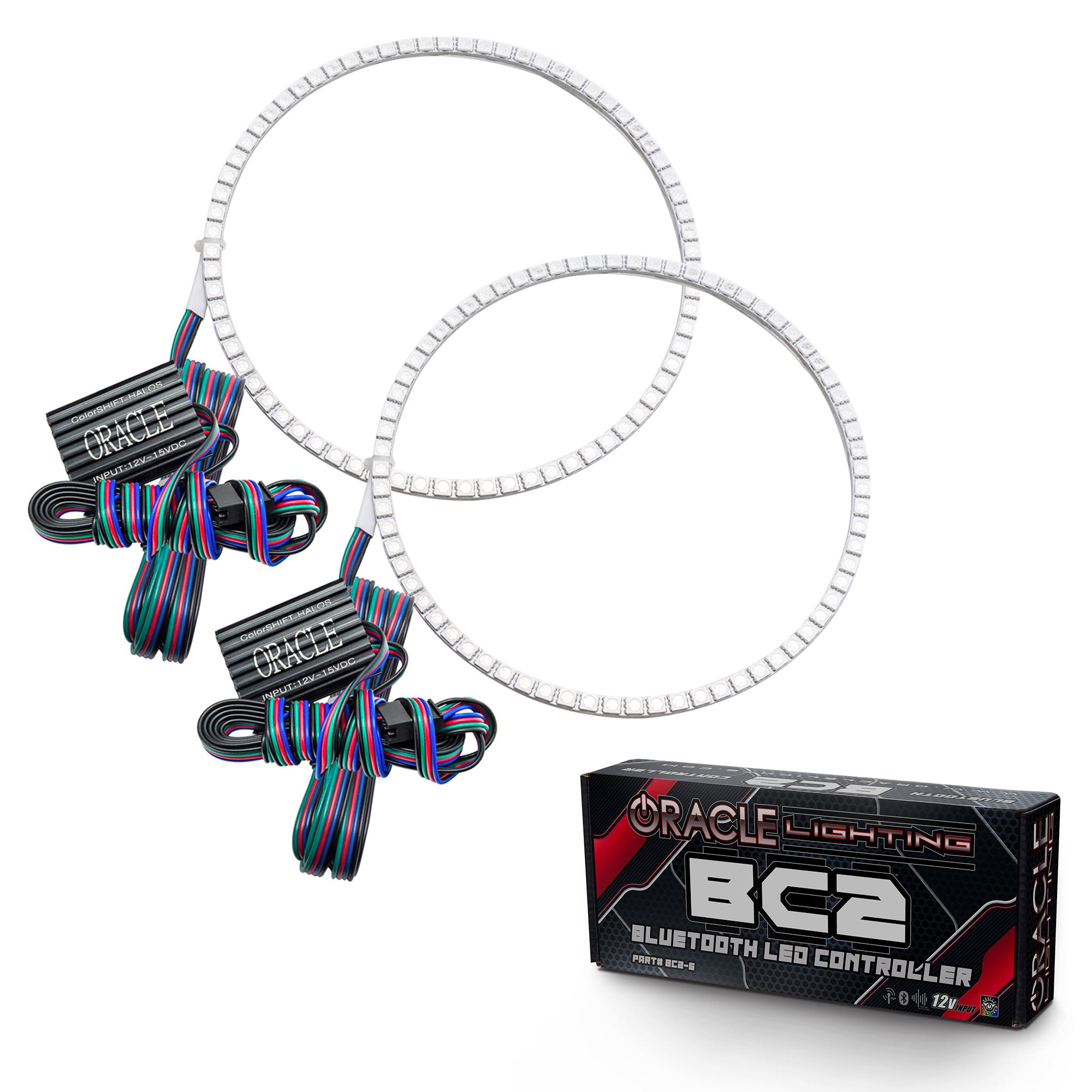 ORACLE Lighting 2021-2025 Ford Bronco LED Headlight Halo Kit - Base Headlights - ColorSHIFT® w/BC2 Controller