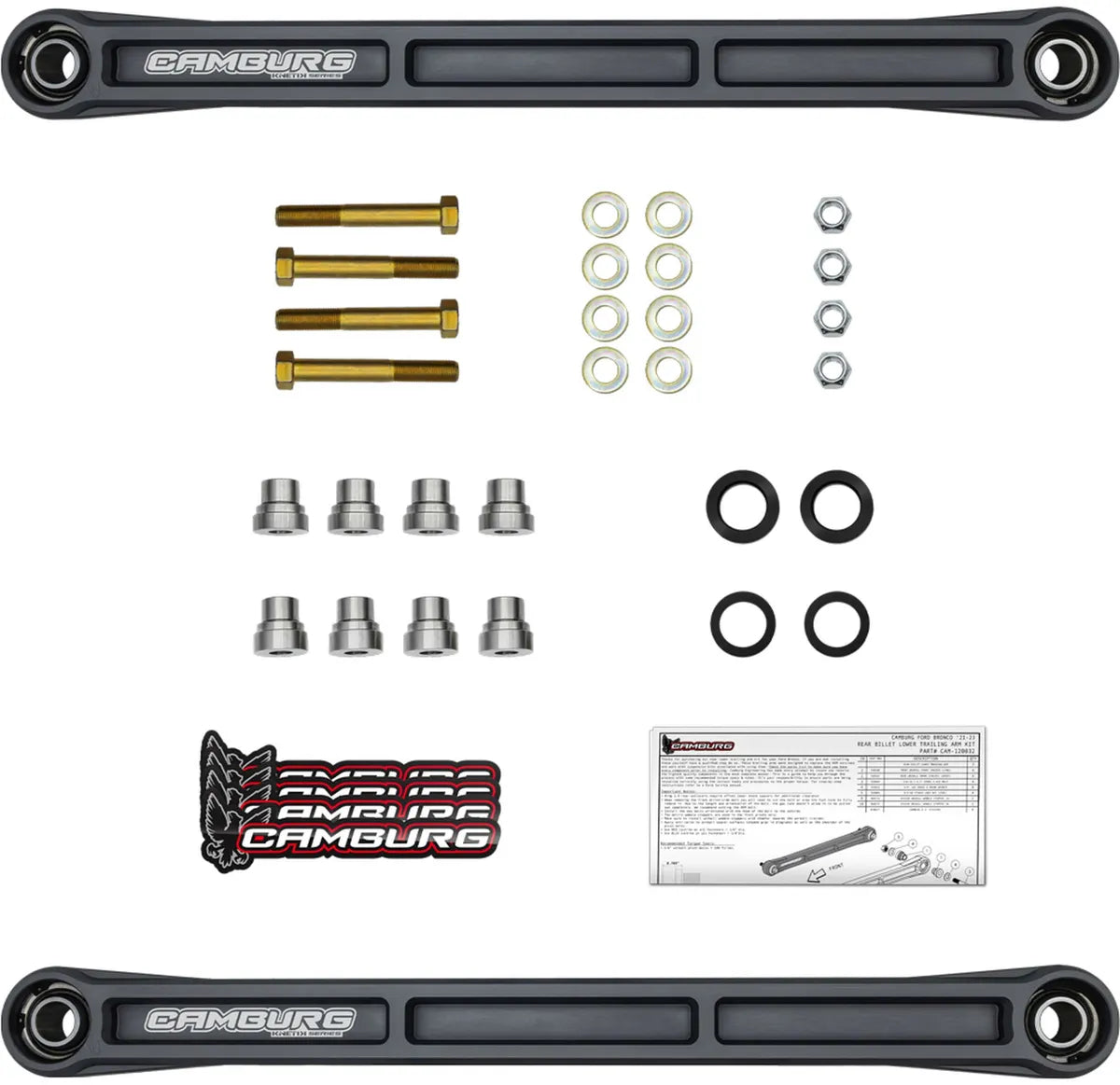 Camburg Engineering 2021-2025 Ford Bronco Excludes Raptor Gray KINETIK Series Trailing Arm Kit