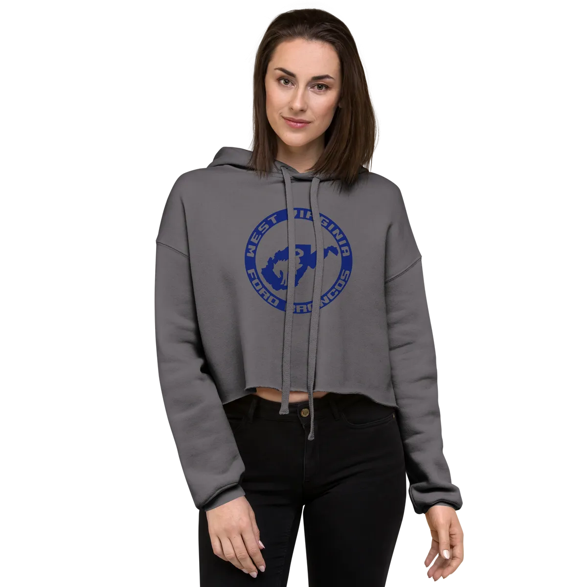 West Virginia Ford Broncos Women's crop hoodie