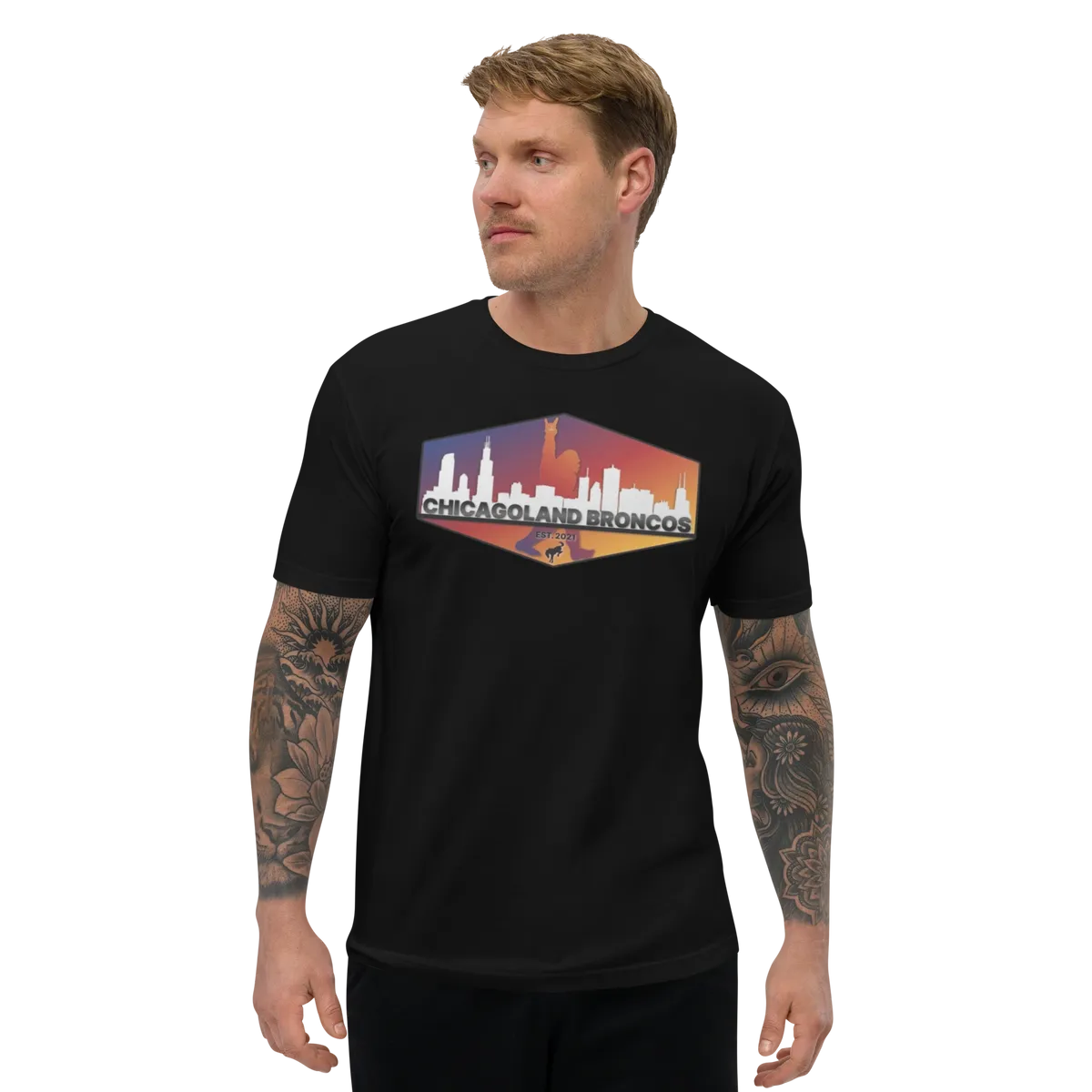 Chicagoland Broncos Men's T-shirt (front logo only)