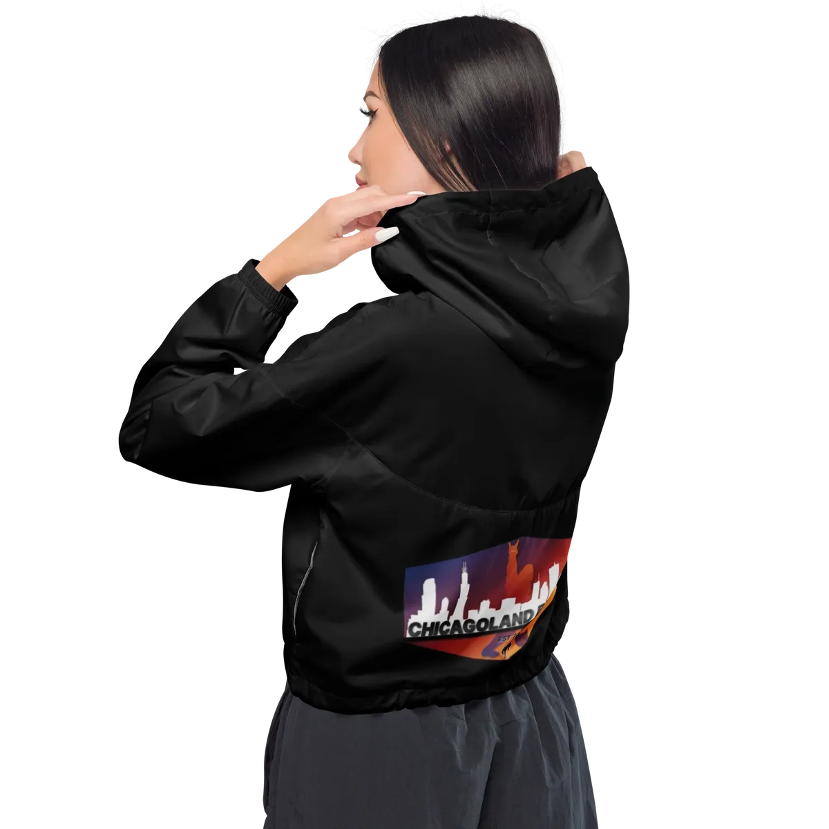 Chicagoland Broncos Women's crop windbreaker